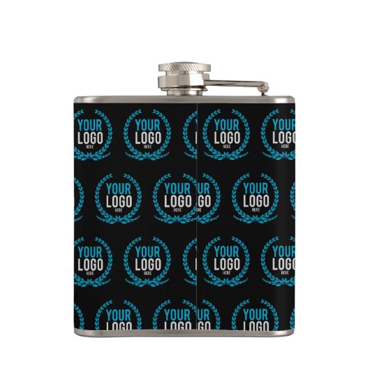 Je aangepaste Logo | Afbeelding over de gehele lin Heupfles (Achterkant)