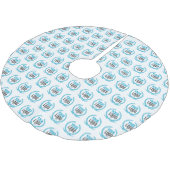 Je aangepaste Logo | Afbeelding over de gehele lin Kerstboom Rok (Gekanteld)