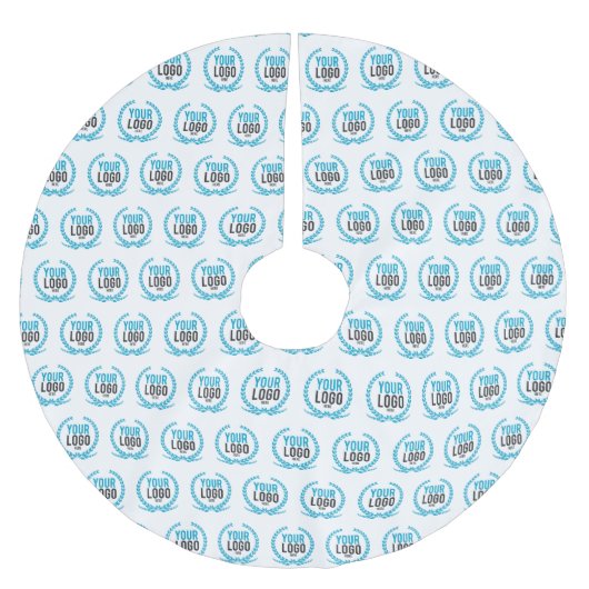 Je aangepaste Logo | Afbeelding over de gehele lin Kerstboom Rok (Voorkant)