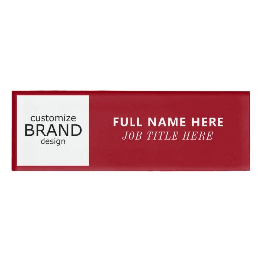 Je aangepaste Logo Bourgogne en witte titel Magnet Naambadge (Voorkant)