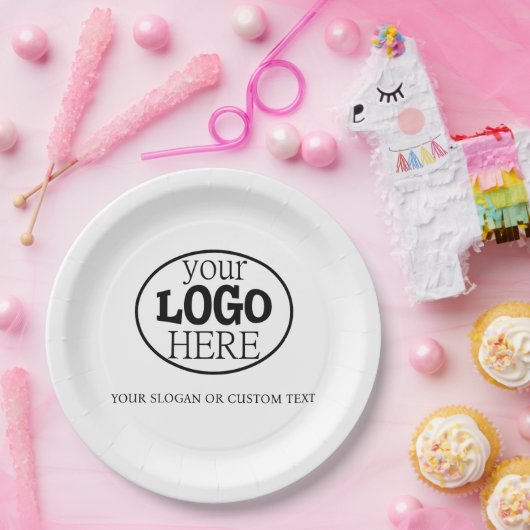 Je aangepaste Logo en tekst Papieren Bordje (Feest)
