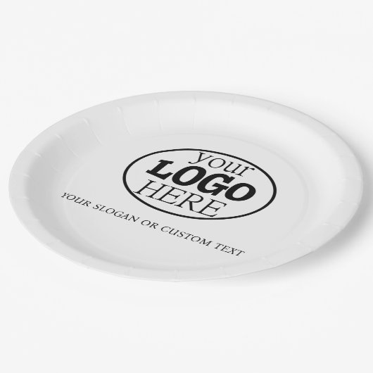 Je aangepaste Logo en tekst Papieren Bordje (Gekanteld)