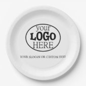 Je aangepaste Logo en tekst Papieren Bordje (Voorkant)