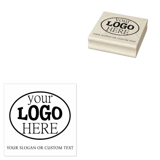 Je aangepaste Logo en tekst Rubberstempel (Gestempeld)