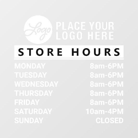 Je aangepaste Logo-winkeluren toevoegen Raamsticker (Vel)