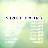 Je aangepaste Logo-winkeluren toevoegen Raamsticker (Vel 3)