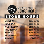 Je aangepaste Logo-winkeluren toevoegen Raamsticker (Vel 2)