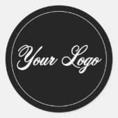 Je aangepaste Logo zwart Ronde Sticker (Voorkant)