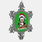 Je aangepaste Pewter Snowflake Ornament Penguin (Links)