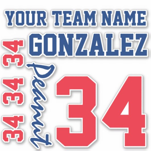 Je aangepaste team Spirit Jersey Number Sticker (Voorkant)