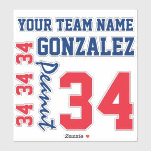 Je aangepaste team Spirit Jersey Number Sticker