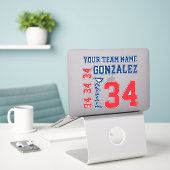 Je aangepaste team Spirit Jersey Number Sticker (Laptop op bureau)