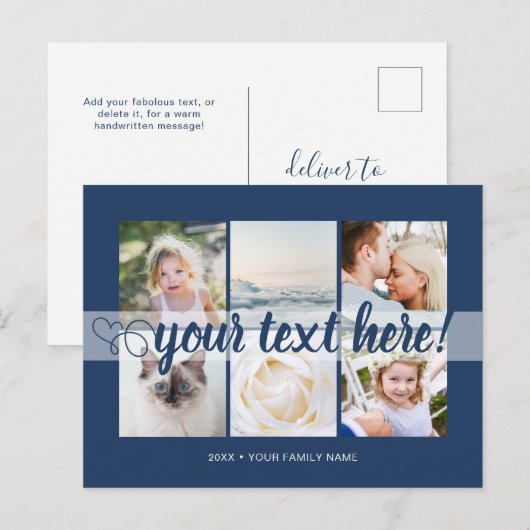 Je aangepaste tekst 6 foto's collage universeel briefkaart (Voorkant / Achterkant)