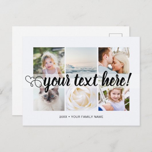 Je aangepaste tekst 6 foto's collage universeel briefkaart (Voorkant / Achterkant)