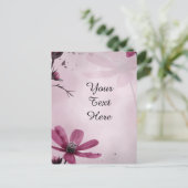 Je aangepaste tekst - Diepe roze bloemen op maat Briefkaart (Staand voorkant)