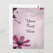 Je aangepaste tekst - Diepe roze bloemen op maat Briefkaart (Voorkant / Achterkant)