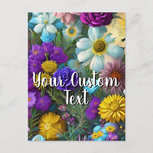 Je aangepaste tekst gemengde bloemen 12 Sjabloon (Voorkant)
