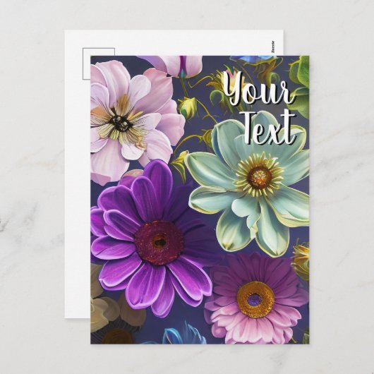 Je aangepaste tekst gemengde bloemen 13 Sjabloon (Voorkant / Achterkant)