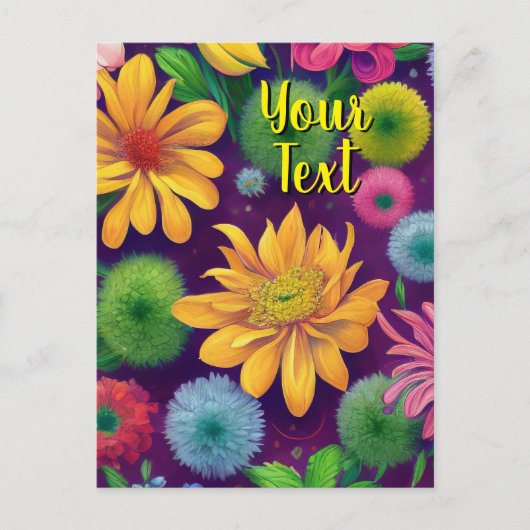 Je aangepaste tekst gemengde bloemen 14 Sjabloon (Voorkant)