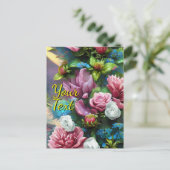 Je aangepaste tekst gemengde bloemen 16 Sjabloon (Staand voorkant)