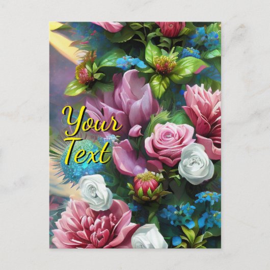 Je aangepaste tekst gemengde bloemen 16 Sjabloon (Voorkant)