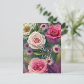 Je aangepaste tekst gemengde bloemen 17 Sjabloon (Staand voorkant)