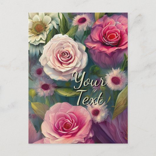 Je aangepaste tekst gemengde bloemen 17 Sjabloon (Voorkant)