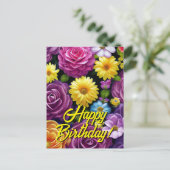 Je aangepaste tekst gemengde bloemen 18 sjabloon (Staand voorkant)