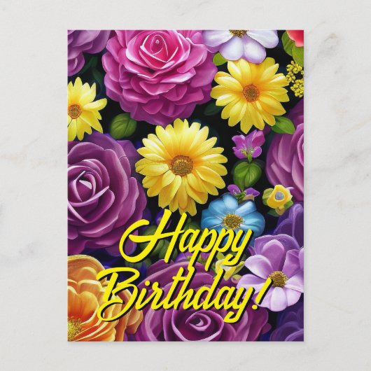 Je aangepaste tekst gemengde bloemen 18 sjabloon (Voorkant)