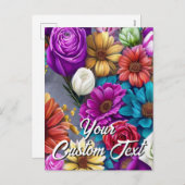 Je aangepaste tekst gemengde bloemen 24 Sjabloon (Voorkant / Achterkant)