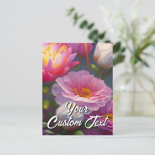 Je aangepaste tekst gemengde bloemen 26 Sjabloon (Staand voorkant)