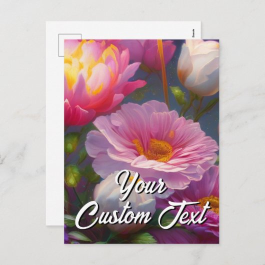 Je aangepaste tekst gemengde bloemen 26 Sjabloon (Voorkant / Achterkant)