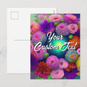 Je aangepaste tekst gemengde bloemen 29 Sjabloon (Voorkant / Achterkant)