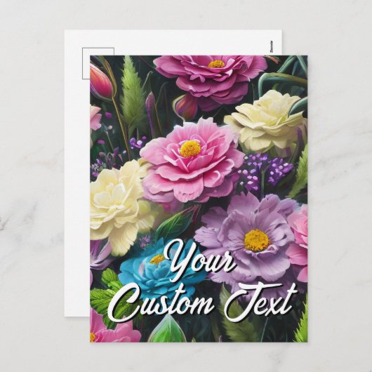 Je aangepaste tekst gemengde bloemen 30 Sjabloon (Voorkant / Achterkant)