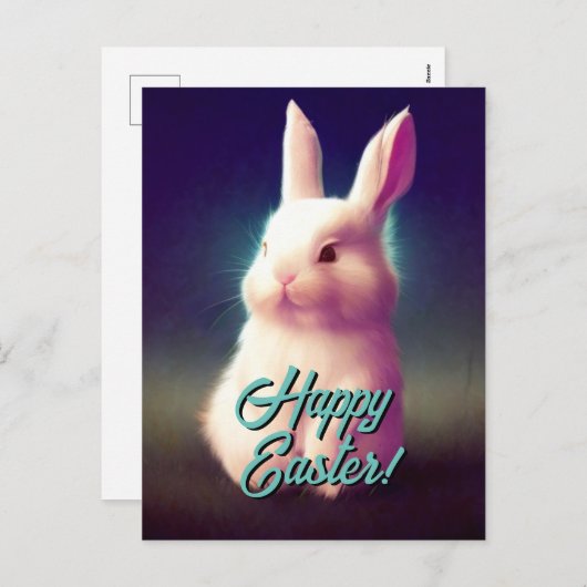 Je aangepaste tekst Happy Easter Bunny-Sjabloon Feestdagenkaart (Voorkant / Achterkant)