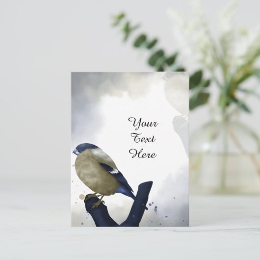 Je aangepaste tekst - Kleine Vogel op maat Briefkaart (Staand voorkant)