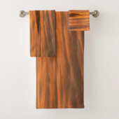 Je aangepaste tekstzonsopgang boven het mistroosti bad handdoek (Insitu)