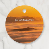 Je aangepaste tekstzonsopgang boven het mistroosti bedankjes labels (Achterkant)