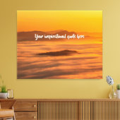 Je aangepaste tekstzonsopgang boven het mistroosti canvas afdruk (Insitu (Woonkamer))