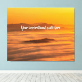 Je aangepaste tekstzonsopgang boven het mistroosti canvas afdruk (Insitu (Houten vloer))