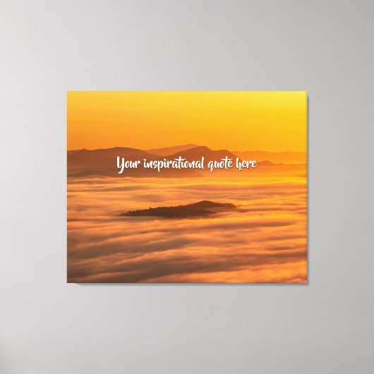Je aangepaste tekstzonsopgang boven het mistroosti canvas afdruk (Voorkant)