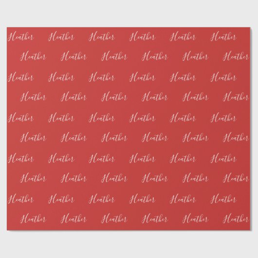 Je aangepaste witscript op rood #2 cadeaupapier (Vlak)