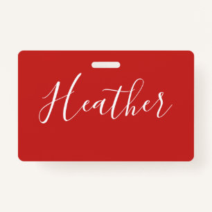 Je aangepaste witscript op rood badge