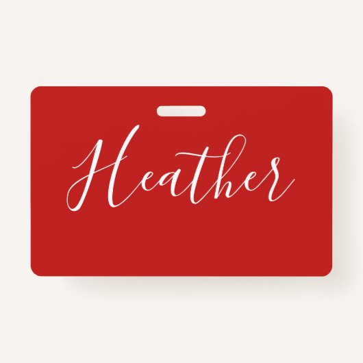 Je aangepaste witscript op rood badge (Voorkant)