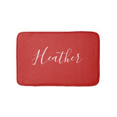 Je aangepaste witscript op rood badmat (Voorkant)