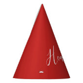 Je aangepaste witscript op rood feesthoedjes (Links)