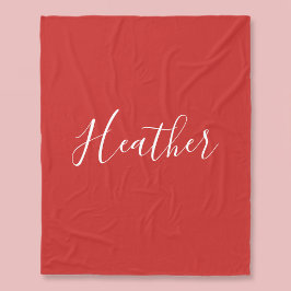 Je aangepaste witscript op rood fleece deken