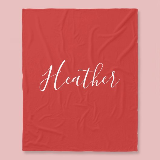 Je aangepaste witscript op rood fleece deken