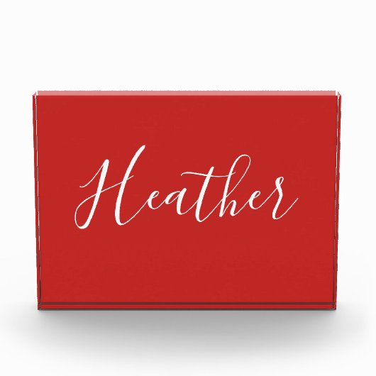 Je aangepaste witscript op rood fotoblokken (Voorkant)