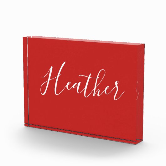 Je aangepaste witscript op rood fotoblokken (Rechts)